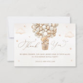 Teddy Bear Neutral Baby Dusche Vielen Dank Karte (Vorderseite)