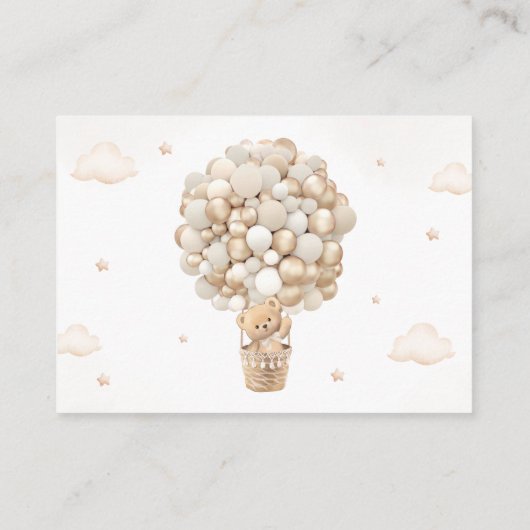 Teddy Bear Neutral Baby Shower Buchanfrage Begleitkarte (Rückseite)