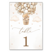 Teddy Bear Neutral Baby Shower Tischnummer (Rückseite)