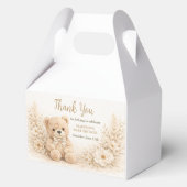 Teddy Bear Neutral Boho Baby Shower Geschenkschachtel (Vorderseite)