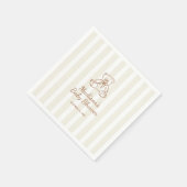 Teddy Bear Neutral Stripes Babydusche Serviette (Ecke)