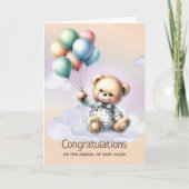 Teddy Bear New Baby Herzlichen Glückwunsch Karte (Vorderseite)