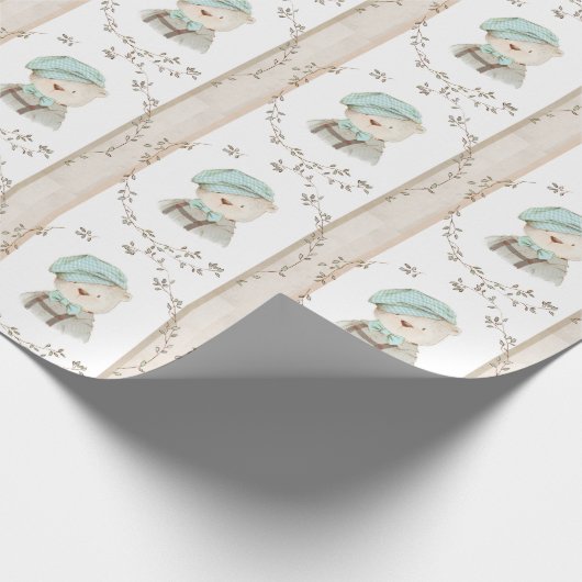 Teddy Bear Niedlich Adorable Whimsy Sweet Greeneri Geschenkpapier (Ecke)