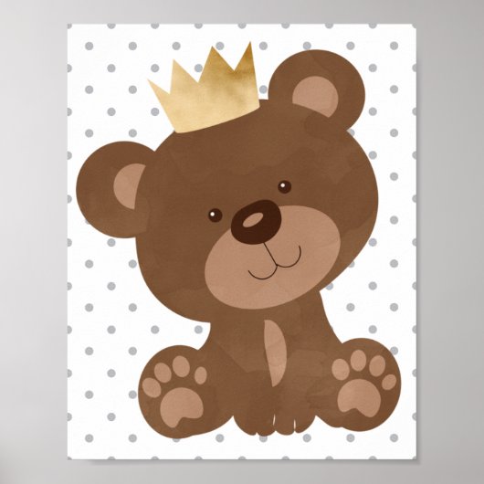 Teddy Bear Niedlich Baby Boy Kinderzimmer Wall Art Poster (Vorne)