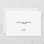 Teddy Bear Niedlich Green Beary Much Baby Dusche Dankeskarte (Rückseite)