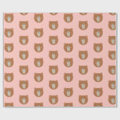 Teddy Bear Niedlich rosa Wrapping Paper Geschenkpapier (Flach)