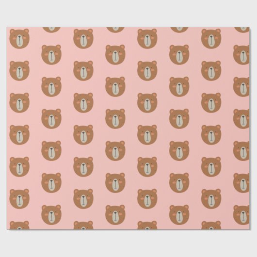 Teddy Bear Niedlich rosa Wrapping Paper Geschenkpapier (Flach)