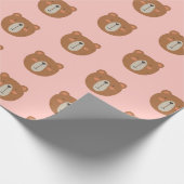 Teddy Bear Niedlich rosa Wrapping Paper Geschenkpapier (Ecke)