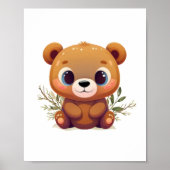 Teddy Bear Niedlich White Whimsical Woodland Anima Poster (Vorne)