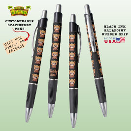 Teddy Bear, Niedlich Wildlife Woodland Animal Blac Kugelschreiber