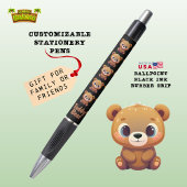 Teddy Bear, Niedlich Wildlife Woodland Animal Blac Kugelschreiber