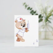 Teddy Bear Nurse Einladungen (Stehend Vorderseite)