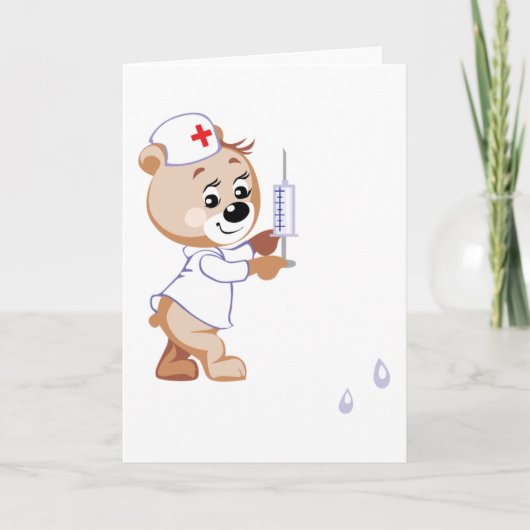Teddy Bear Nurse Grußkarten Karte (Vorderseite)