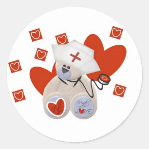 Teddy Bear Nurse Liebe Tshirts und Geschenke Runder Aufkleber