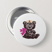 Teddy Bear Nurse (rosa) Button (Vorne & Hinten)