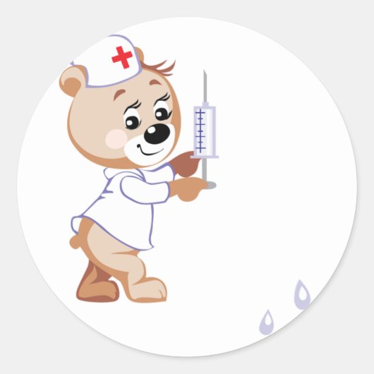 Teddy Bear Nurse Stickers (Vorderseite)
