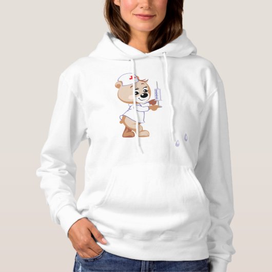 Teddy Bear Nurse Womens Hoodie (Vorderseite)