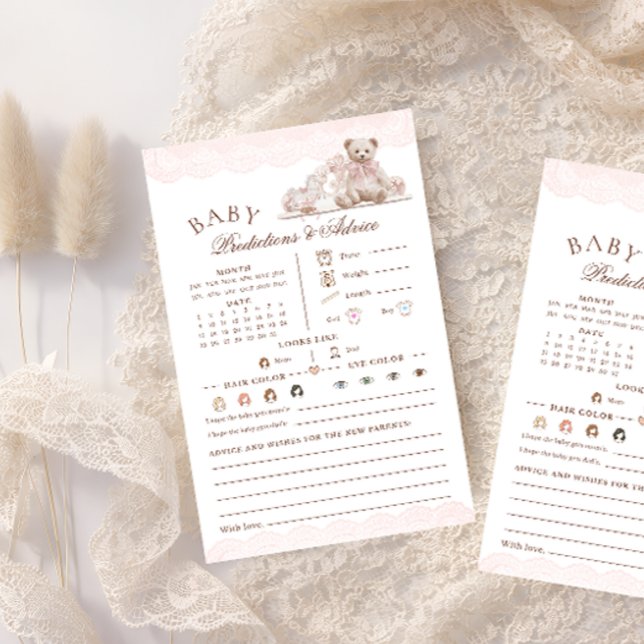 Teddy Bear Nursery Baby Shower Predictions Game (Von Creator hochgeladen)