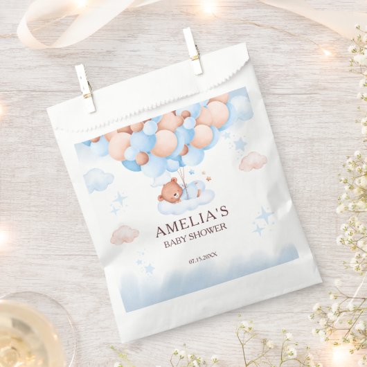 Teddy Bear on Cloud Baby Shower Favor Bag Geschenktütchen (Ausgeschnitten)