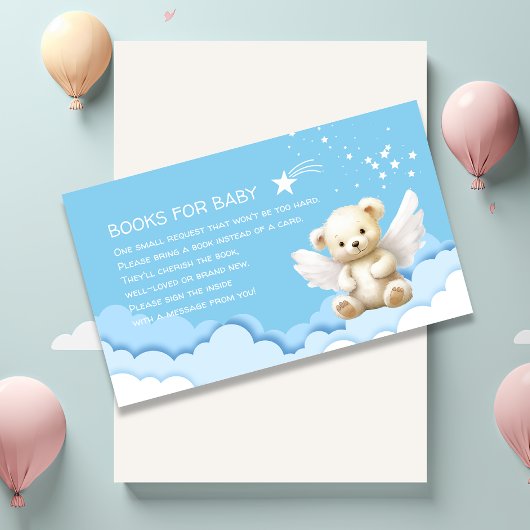 Teddy Bear on Clouds Books for Baby Blue Begleitkarte