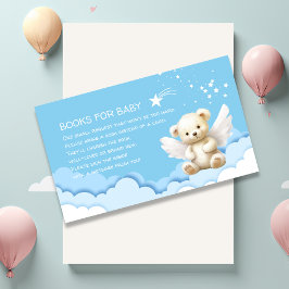 Teddy Bear on Clouds Books for Baby Blue Begleitkarte