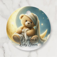 Teddy Bear on Moon Glow Stars Babydusche