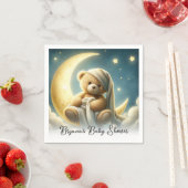 Teddy Bear on Moon Glow Stars Babydusche Serviette (Beispiel)