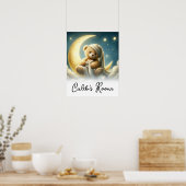 Teddy Bear on Moon Glow Stars Celestial Sky Poster (Küche)