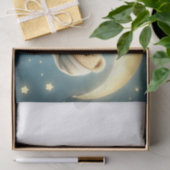 Teddy Bear on Moon Glow Stars Celestial Sky Seidenpapier (Geschenk)