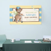 Teddy Bear on Scooter, Striping Baby Shooter Banner (Messeveranstaltung)