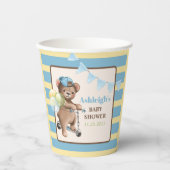 Teddy Bear on Scooter, Striping Baby Shooter Pappbecher (Vorderseite)