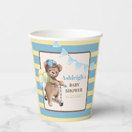 Teddy Bear on Scooter, Striping Baby Shooter Pappbecher