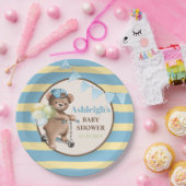 Teddy Bear on Scooter, Striping Baby Shooter Pappteller (Party)