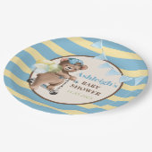 Teddy Bear on Scooter, Striping Baby Shooter Pappteller (Schrägansicht)