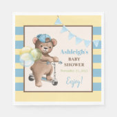 Teddy Bear on Scooter, Striping Baby Shooter Serviette (Vorderseite)