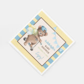 Teddy Bear on Scooter, Striping Baby Shooter Serviette (Ecke)