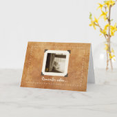 Teddy Bear on Sill Nostalgische Foto Grußkarte Karte (Gelbe Blume)