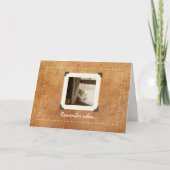 Teddy Bear on Sill Nostalgische Foto Grußkarte Karte (Vorderseite)