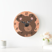 Teddy Bear (orange) Große Wanduhr (Zuhause)