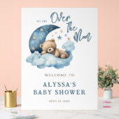 Teddy Bear Over Moon Baby Dusche Willkommen Acrylschild (Hochzeit)
