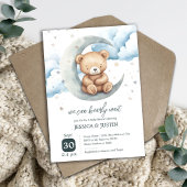 Teddy Bear Over the Moon Baby Shower Einladung
