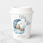 Teddy Bear Over the Moon Baby Shower Pappbecher (Rückseite)