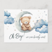Teddy Bear Over the Moon Baby Shower Postkarte (Vorderseite)