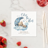 Teddy Bear Over the Moon Baby Shower Serviette (Beispiel)