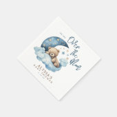 Teddy Bear Over the Moon Baby Shower Serviette (Ecke)