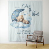 Teddy Bear Over the Moon Baby Shower Wandteppich (Beispiel)