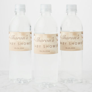 Teddy Bear Over the Moon Baby Shower Wasserflaschenetikett