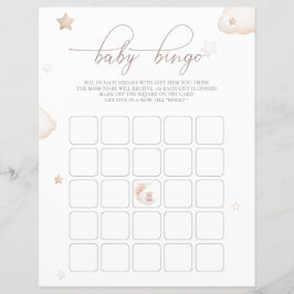 Teddy Bear Over the Moon Neutral Baby Bingo Game