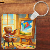 Teddy Bear Painter Schlüsselanhänger (Rückseite)