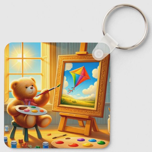 Teddy Bear Painter Schlüsselanhänger (Rückseite)